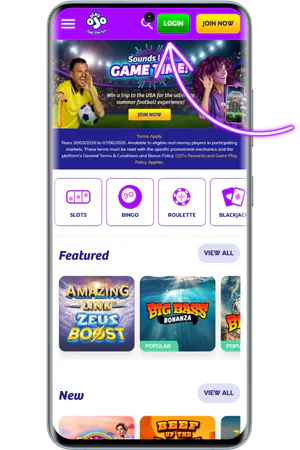 Go to our official website and click login